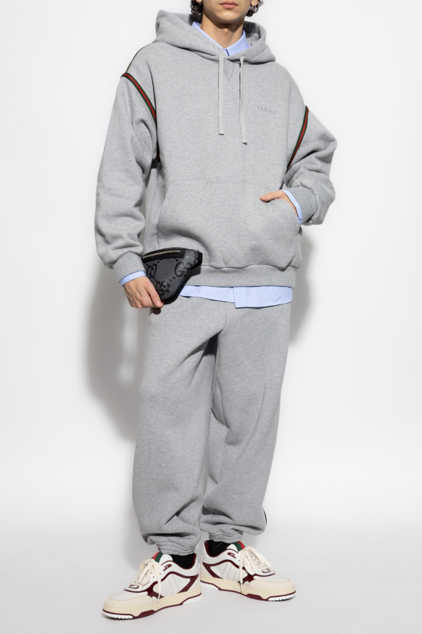 Gucci Sweatpants with characteristic Web stripe | Men's Clothing